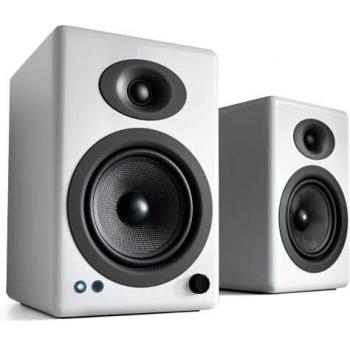 Audioengine A5+ 230W Wireless Bookshelf Speakers | Built-in Analog Amplifier | aptX HD Bluetooth 24 Bit DAC, RCA and 3.5mm inputs | Solid Aluminium Remote Control | Cables included