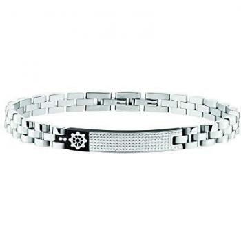 Sector No Limits Pulsera para hombre, Colección MARINE, larga 21 cm, de acero y PVD negro - SADQ38