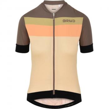 Maillot de mujer Briko Jerseyka Stripe manga corta salmón - Talla L