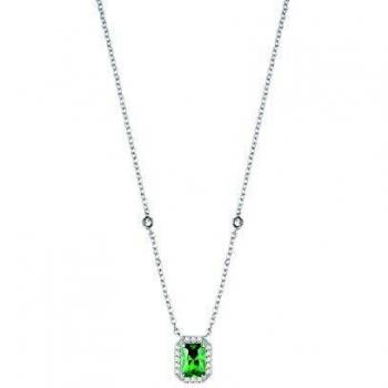Morellato Tesori 925 Silver Y-Shape Necklace with Emerald for Women