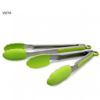 VICTA Kitchen Tongs , 12 and 9 Stainless Steel Food Tongs with Silicone Tips For BBQ, Cooking , Grilling Turner