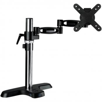 ARCTIC - Z1 Pro - brazo para fijar monitores en escritorios - VESA 75 x 75 / 100 x 100. Se puede inclinar y girar. Para monitores y televisores de entre 13 y 27 pulgadas. Incluye un módulo con 4 puertos USB y fuente de alimentación. Negro, Metálico