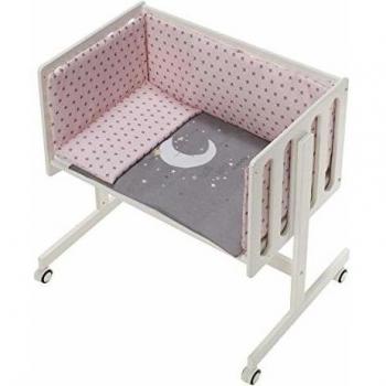 Minicuna Colecho con Textil Luna Universo Rosa