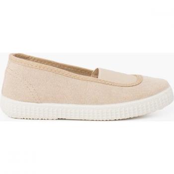 Zapatillas ecológicas de lona con elástico central para niña