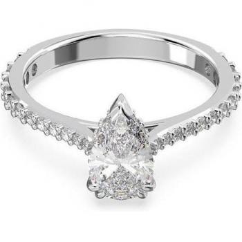 Swarovski Millenia Rhodium Plated Pear Cut Cocktail Ring - Size 52