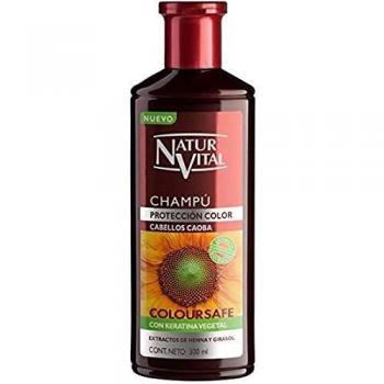 NaturVital Champú Coloursafe Cabellos Caoba con Keratina | Reaviva el Color , Repara y Protege - 300 Ml