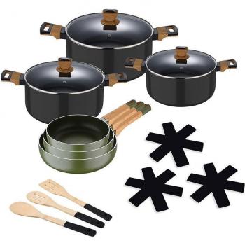 Bergner Set de Cocina Earth Black 15 Piezas
