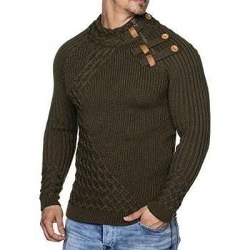 tazzio Jersey de hombre Styler punto grueso 16481 caqui XL