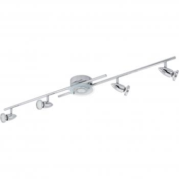 Luz de Pared y Techo EGLO CERBERO, Acero Cromado, 3W, Cálido, Regleta de Focos 5 Bombillas GU10, 106.5 cm