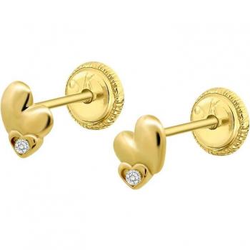 Pendientes Corazón Time Road Hin00187 Oro Mujer