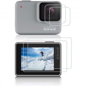 Protector de Pantalla para GoPro Hero 7 Silver White iTrunk 4 PCS Templado Cristal de la Pantalla de Cine Protector Accesorios para GoPro Hero 7 White Silver cámara de la acción