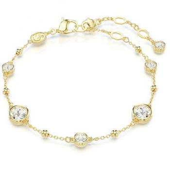 Swarovski Imber Gold Round Cut White Crystal Bracelet