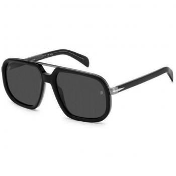 David Beckham DB 7101/S Square Sunglasses for Men, Black, 57mm, Unisex, Plastic Frame