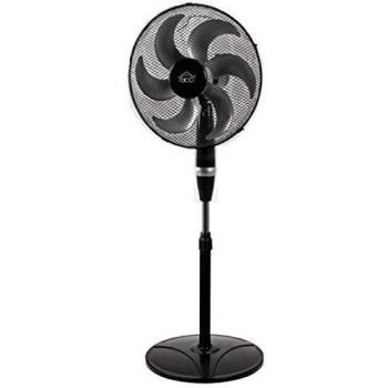 Ventilador de Pie Oscilante DCG VE1630, 6 Palas, 3 Velocidades, Base Redonda, Altura Regulable 130 cm, Potente Motor 75W