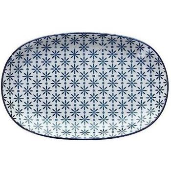 Bandeja Ovalada de Porcelana Sapa 23 cm en Color Azul