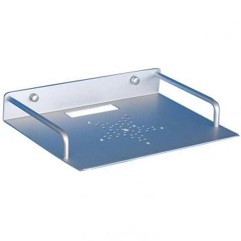 Estante de Aluminio Montado en la Pared para Decodificadores y Routers, Negro/Plateado, Capa Única