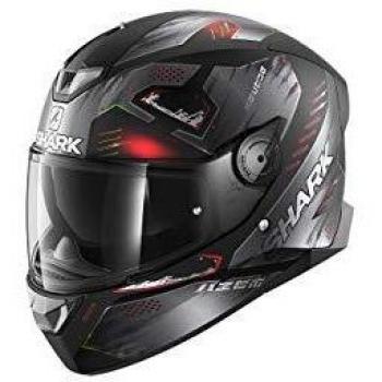 Shark NC Casco per Moto, Hombre, Negro/Anthracite/Rojo, XS