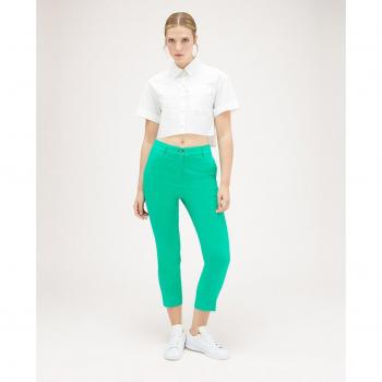 Pantalón Capri de lino con abertura delantera