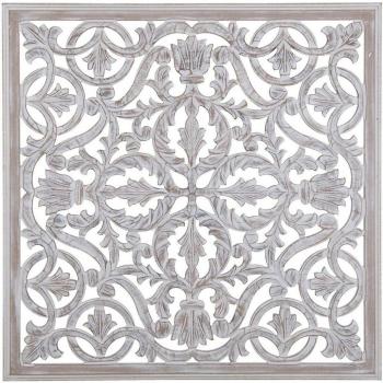 Decoración de Pared Blanco 90 x 1 x 90 cm DMF