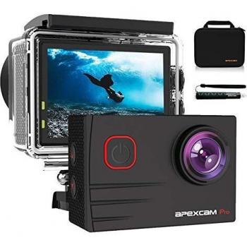 Apexcam pro camara deportiva 4k 20mp eis wifi action camera camara subacuatica impermeable 40m microfono externo 20lcd 170 gran angular 24g remoto 2 baterias de 1200mah y otras