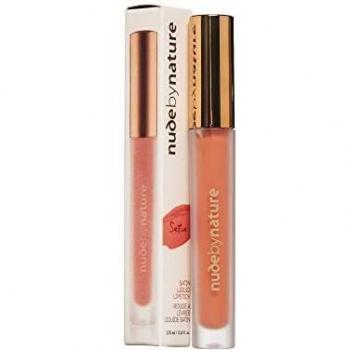 Nude by Nature - Satin Liquid Lipstick 3.75 ml Tono 01 Sand Barras de labios Lápiz Labial Cremoso Con Acabado Satinado