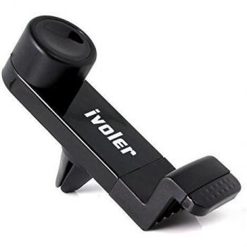 iVoler - Soporte Movil Coche Car Mount Universal 360 grados Rotación Soporte Teléfono para Rejillas del Aire de Coche para iPhone 7/7 Plus/6S/6s Plus/5S/5C/SE, Samsung Galaxy S7 Edge/S6 Edge, Huawei P9, GPS, MP3 Player y más - Negro