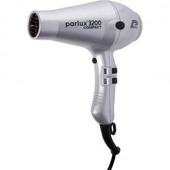Secador de Pelo Parlux 3200 Plus Plata - Secador Compacto Ligero 1900W con Tecnología Iónica, 2 Velocidades y 3 Niveles de Calor