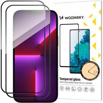 Protector de Pantalla Completo de Cristal Templado con Marco para iPhone 15 - Negro (2 Piezas)