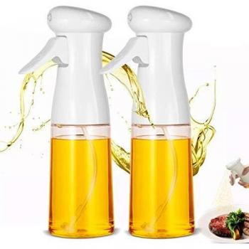 Akatsuki 2 Piezas Dispensador de Aceite, Pulverizadores de Aceite para Cocina 7 oz / 210 ml Dispensador de Aceite de Oliva para cocinar, Barbacoa, Asar, Hornear（Blanco）