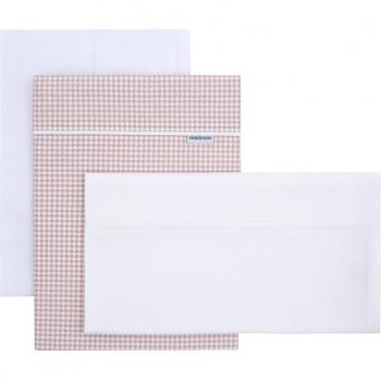 Cambrass Sábana Cuna 3 Piezas Mini Windsord Rosa - Ropa de Cuna para cuna de 60x120 cm, incluye sábana encimera, bajera y funda de almohada, medidas