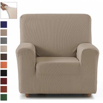 Eiffel Textile Funda Sillon Elastica Protector Adaptable Rústica, Beige, 1 Plaza