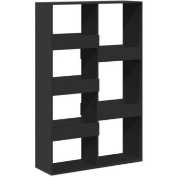 Estantería de madera de ingeniería negra 100x33x155,5 cm, librería, armario de almacenamiento, estantería para libros