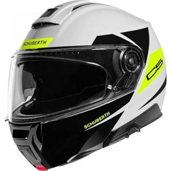 Schuberth C5 Eclipse Casco Modular Fibra de Carbono Peso Reducido Amarillo-Blanco 2XL ECE Graphic