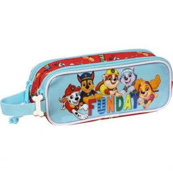 Estuche Portatodo Doble Paw Patrol 'Funday' con Asa Lateral y Adaptabilidad a Carro - 21x8x6 cm - Diseño Oficial Safta