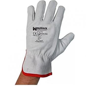 WolfPack Guantes Trabajo Piel Flor 8' con Colgador
