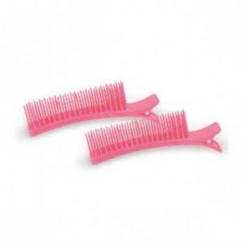 Pinza con Peine Rosa Bifull - Pinza para el cabello con peine incorporado, color rosa, diseño ergonómico, ideal para recoger y peinar el cabello de manera práctica