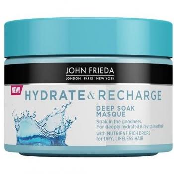 John Frieda Mascarilla Hydrate & Recharge con Keratina Hidratante y Nutritivo para Pelo Seco y Dañado, 250 ml