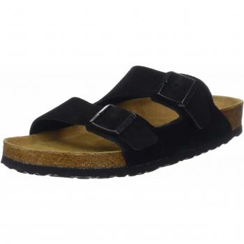 Birkenstock Arizona SFB Soft Footbed Black Suede Sandals for Men