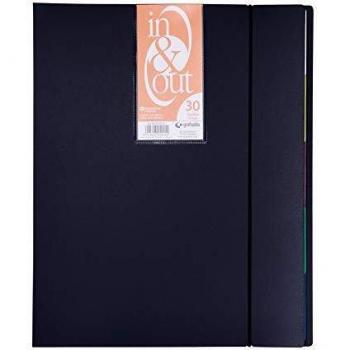 Grafoplás 39403010－Carpeta fundas extraibles, tamaño A4, color negro, 30 fundas