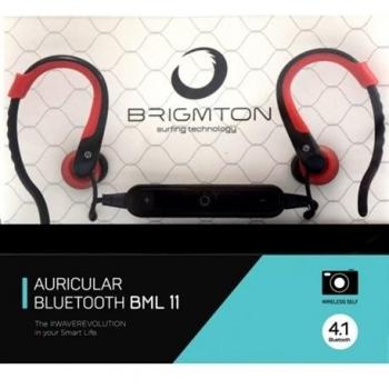Brigmton BML 11 Dentro de oído Monoaural Inalámbrico Negro, Rojo - Auriculares