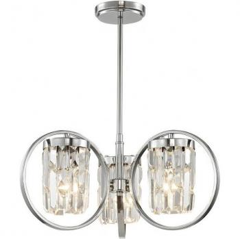 Plafón Talin Cromo 24 Cm - Plafón semiempotrado de 3 luces, acabado cromado, diámetro de 24 cm