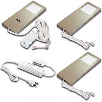 Lámpara LED bajo mueble Slim-Pad F, aspecto acero inoxidable