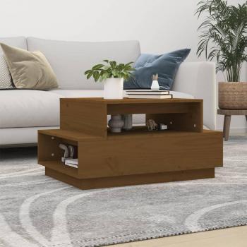 Mesa de centro madera maciza de pino ámbar 80x55x40,5 cm