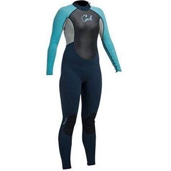 2016 Gul Response Ladies 3/2mm Flatlock Wetsuit in Navy/Turquoise RE1319-A9 Ladies UK Sizes - 16
