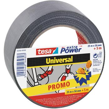 tesa Extra Power Universal , Cinta Adhesiva Americana Reforzada para Reparar, Fijar, Agrupar, Reforzar o Sellar , Gris , 30 m x 50 mm