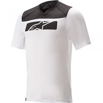 Maillot Alpinestars Drop 4.0 de bicicleta de enduro manga corta en color blanco y negro, talla XL