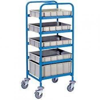 Carro de Picking Eurokraft Pro 614570, Dimensiones 700 x 535 x 1573 mm, Capacidad de Carga 150 kg