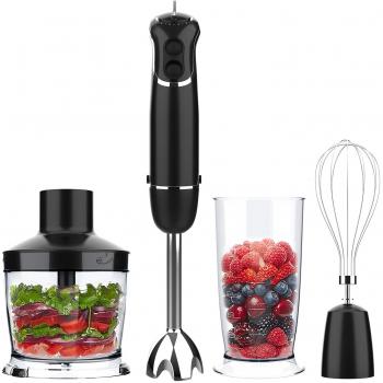 OXA - Batidora de mano poderosa de 600-Watts 4-en-1, color negro