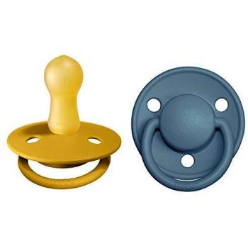 BIBS De Lux Paquete de 2 chupetes. Libre de BPA, Tetina redonda. Látex natural, Talla 2