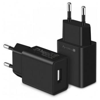 Cargador USB-A de Pared 5V 2.4A Universal para Smartphone y Tablet - Negro